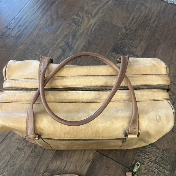 Vintage Hartmann Belting Leather Duffle Bag Doctor Carry-on Multi-purpose Tan